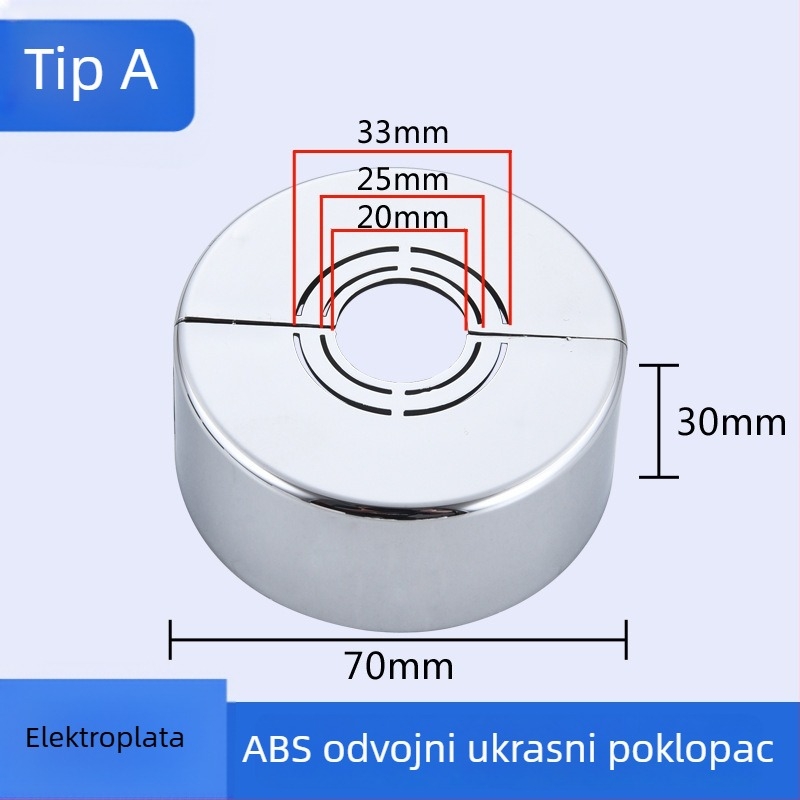 Dekorativni poklop za kutni tuš ventil — ABS materijal, svjetlosni luksuzni stil, prilagodljivo, privatnoj oznaci kompatibilan