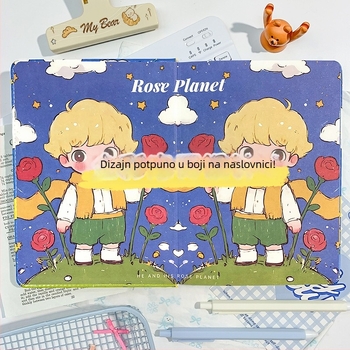 Bilježnica s PU omotom, ljepilo vezivanje, 100–200 stranica, papir od drvene pulpe, crtani, sladak stil