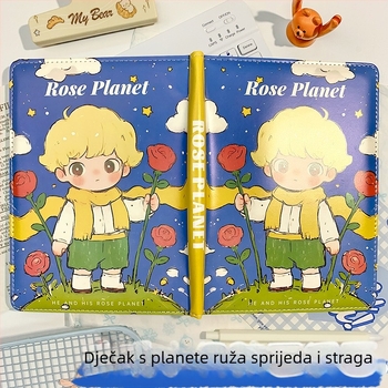 Bilježnica s PU omotom, ljepilo vezivanje, 100–200 stranica, papir od drvene pulpe, crtani, sladak stil