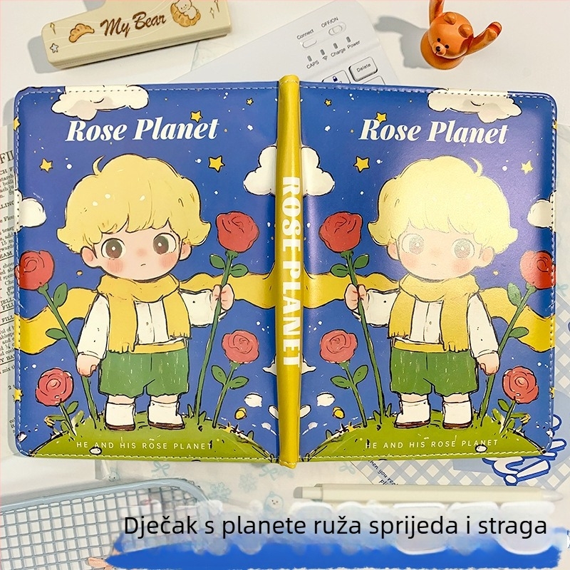 Bilježnica s PU omotom, ljepilo vezivanje, 100–200 stranica, papir od drvene pulpe, crtani, sladak stil