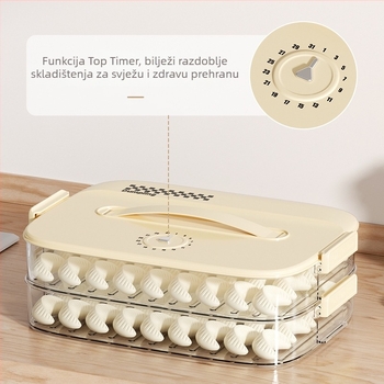 Kutija za čuvanje knedli i wontona, plastika za hranu, zatvoriva, prijenosna