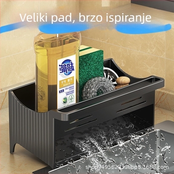 Kuhinjski regal za sudoperu i radnu ploču, višestruka funkcija, ABS materijal, pokretan, moderan minimalistički stil