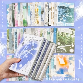 Zlatno otisnuta bilježnica s fiksnim stranicama, Cloud Deep Dreamland, Dreamcore stil, potpuno bojane unutarnje stranice, dnevnik za fanove