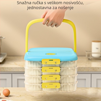 Zatvoren pladanj za knedle s zaštitom od mirisa, za zamrzivač i hladnjak, plastični materijal za hranu