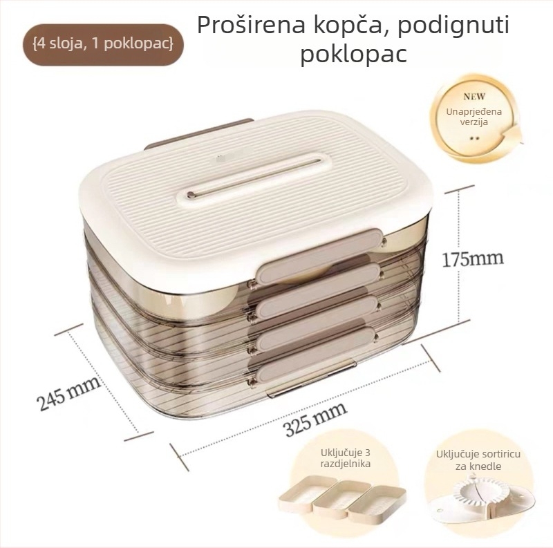 Kutija za knedle – kuhinjsko skladištenje, plastika, ekološki prihvatljiva, prilagodljiva