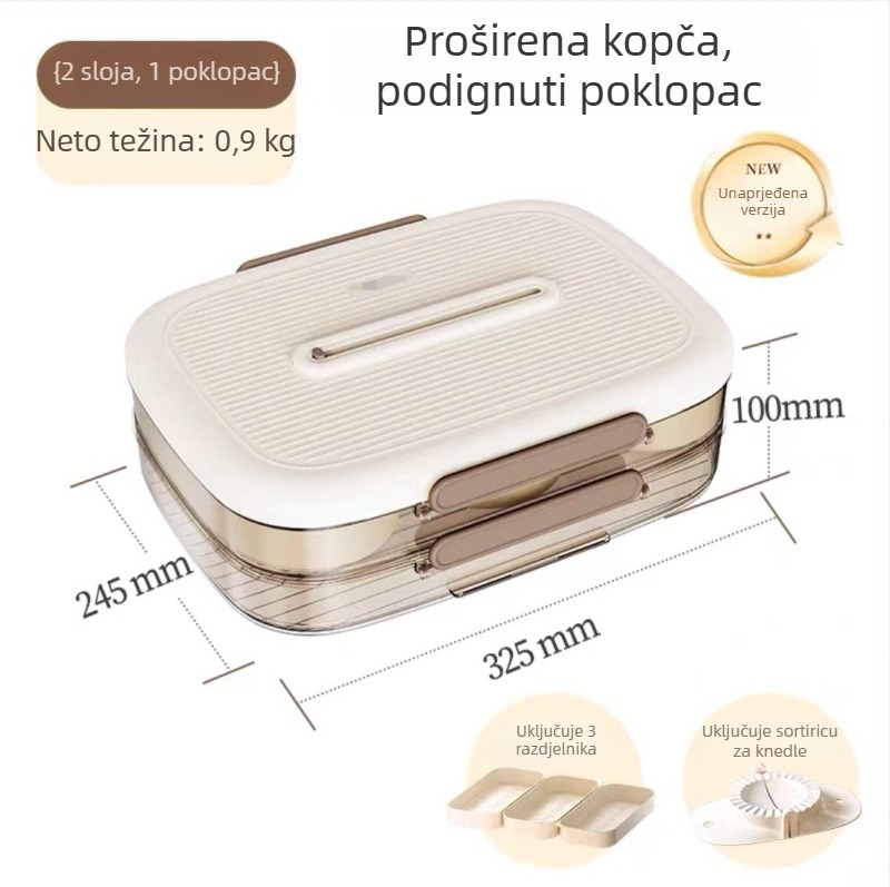 Kutija za knedle – kuhinjsko skladištenje, plastika, ekološki prihvatljiva, prilagodljiva
