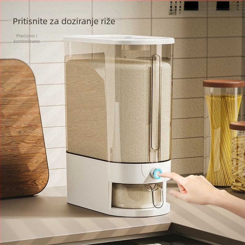Spremnik za skladištenje riže - zatvorena plastična posuda s zaštitom od insekata i vlage, kapacitet ispod 4 L