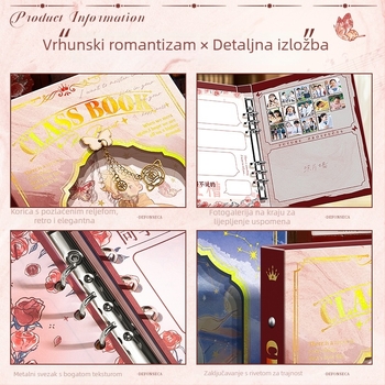 Kappa bear dnevnik s listovima za zabilješke učenika, završni album šestog razreda, DIY adresar i foto album, PVC omot