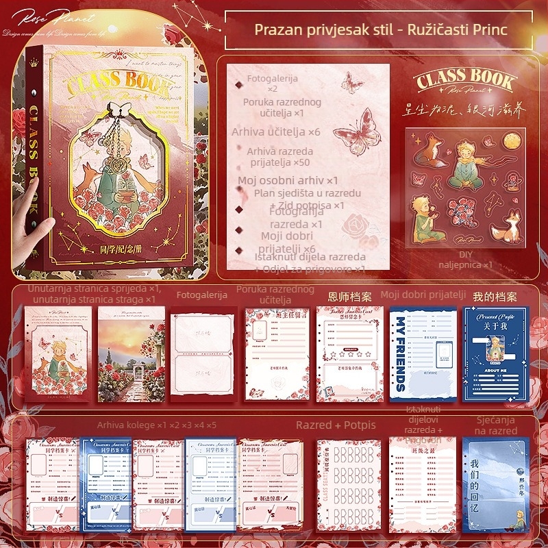 Kappa bear dnevnik s listovima za zabilješke učenika, završni album šestog razreda, DIY adresar i foto album, PVC omot
