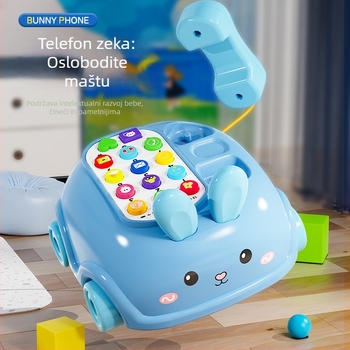 Obrazovna igračka za djecu – zeko s telefonom, glazba i interaktivne priče; plastična konstrukcija; za djecu 4–6 godina.