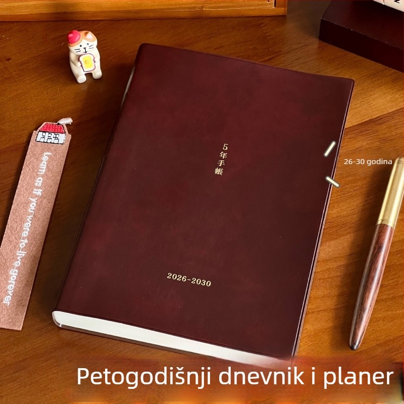 Dnevnik s mekom koricom, petogodišnji dnevnik japansko-korejskog stila, 400+ stranica, papir 70 g/m²