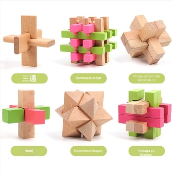 Kongming Lock Luban Ball set – Puzzle s devet puta povezanih prstena, Lerth, za djecu 4–6 godina