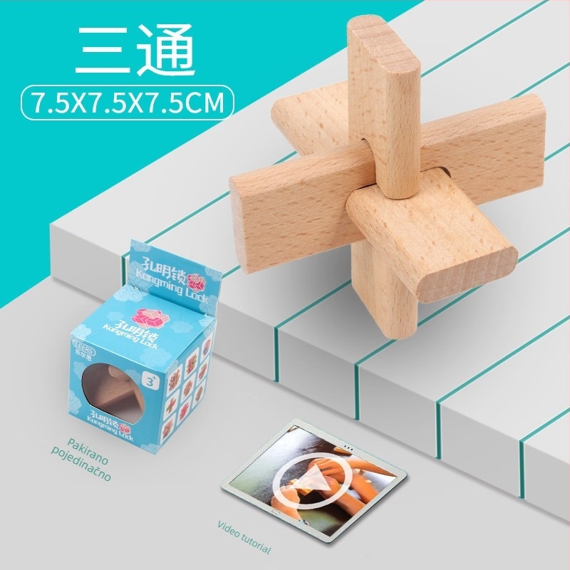 Kongming Lock Luban Ball set – Puzzle s devet puta povezanih prstena, Lerth, za djecu 4–6 godina