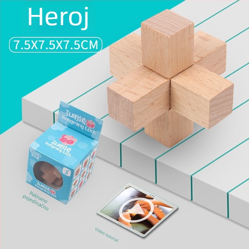 Kongming Lock Luban Ball set – Puzzle s devet puta povezanih prstena, Lerth, za djecu 4–6 godina