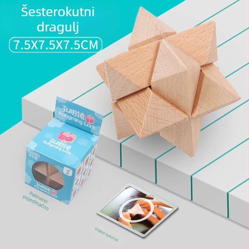 Kongming Lock Luban Ball set – Puzzle s devet puta povezanih prstena, Lerth, za djecu 4–6 godina