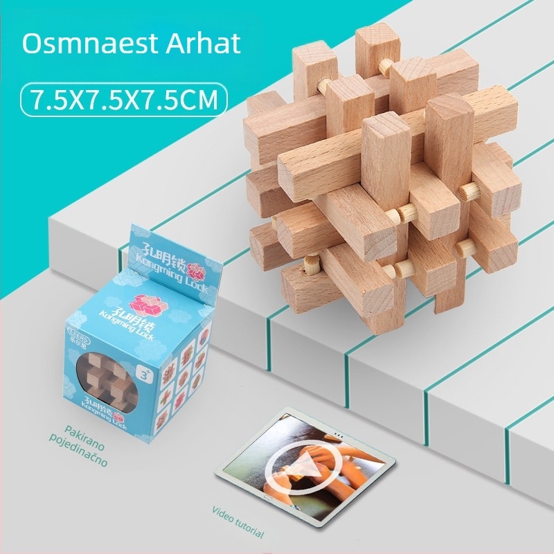 Kongming Lock Luban Ball set – Puzzle s devet puta povezanih prstena, Lerth, za djecu 4–6 godina