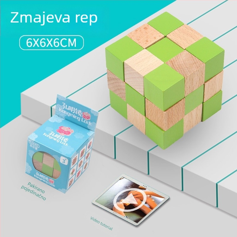 Kongming Lock Luban Ball set – Puzzle s devet puta povezanih prstena, Lerth, za djecu 4–6 godina