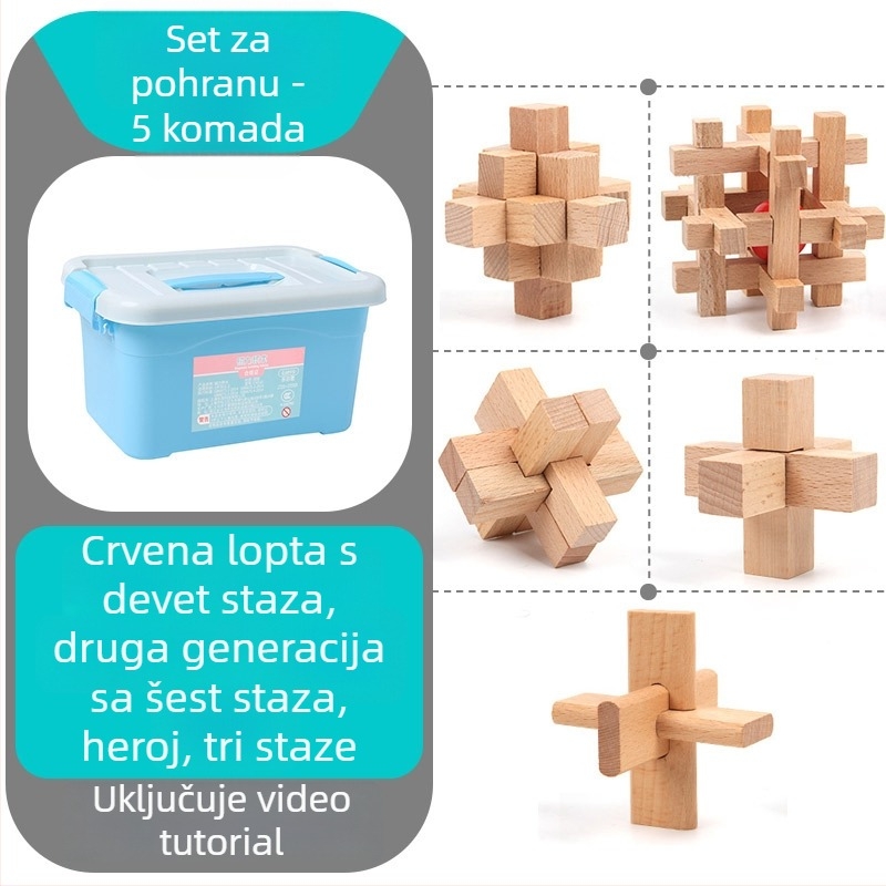 Kongming Lock Luban Ball set – Puzzle s devet puta povezanih prstena, Lerth, za djecu 4–6 godina