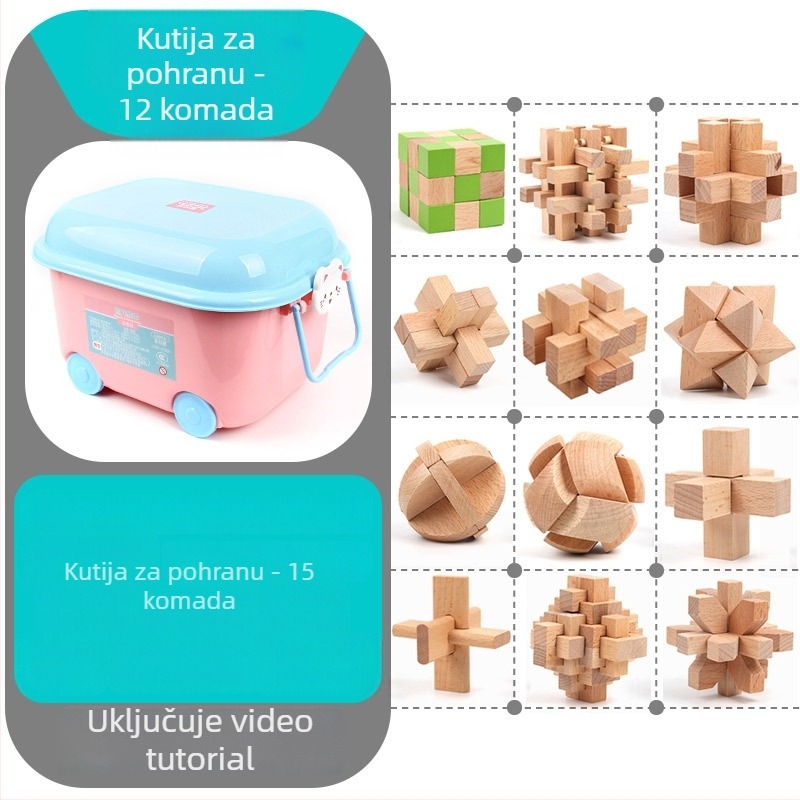 Kongming Lock Luban Ball set – Puzzle s devet puta povezanih prstena, Lerth, za djecu 4–6 godina