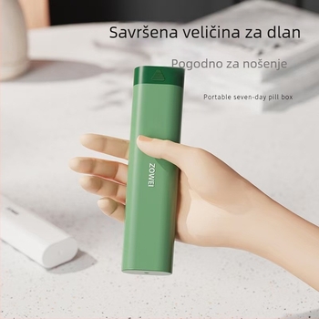 Prijenosna tjedna kutija za tablete s tri dnevne doze, kompaktna hermetički zatvorena kutija za lijekove na putovanju