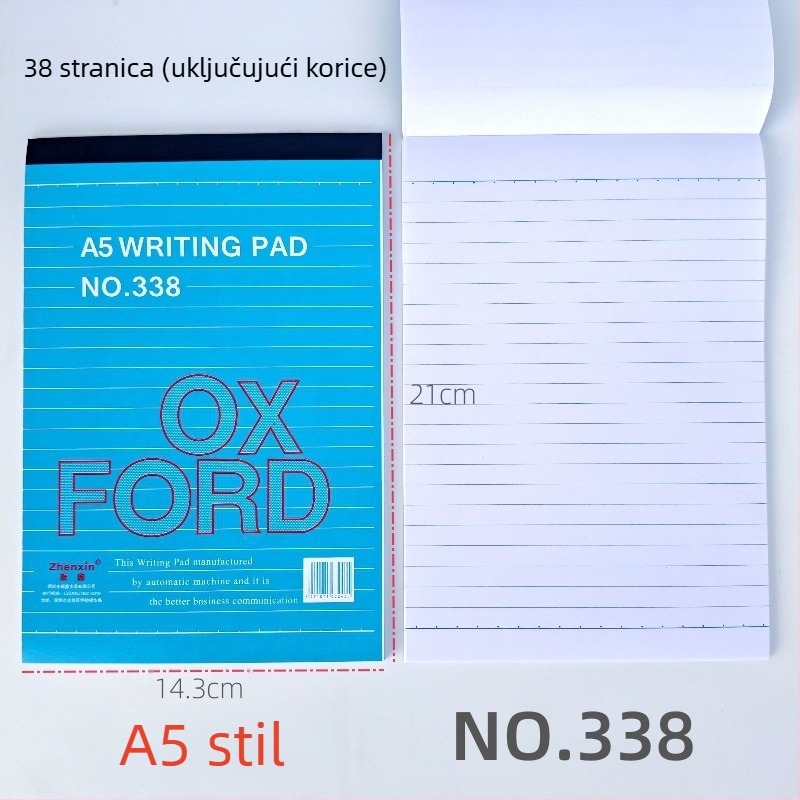 Zhenxin bilježnica s bežičnim uvezom, 36 stranica, papir 60 g/m², poslovni uredski stil