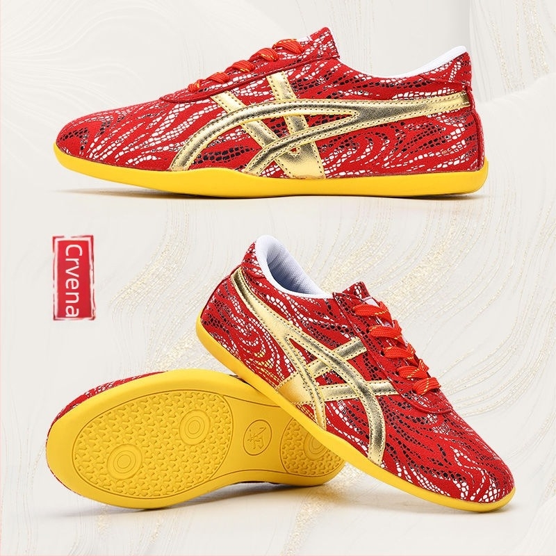 Wu Shu trening tenisice Unisex, gornji dio od mikrovlaknaste kože, potplata od telećeg tetiva, niski potpetica 1–3 cm, prozračne, lagane, protuklizne, unutarnje fitness tenisice