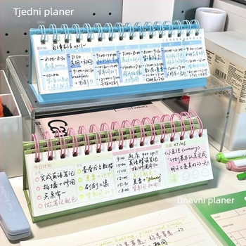 Stolni kalendar i planer s PP koricom, s labavim listovima, Dowling papir 40 g, 120 stranica, kreativni stil.