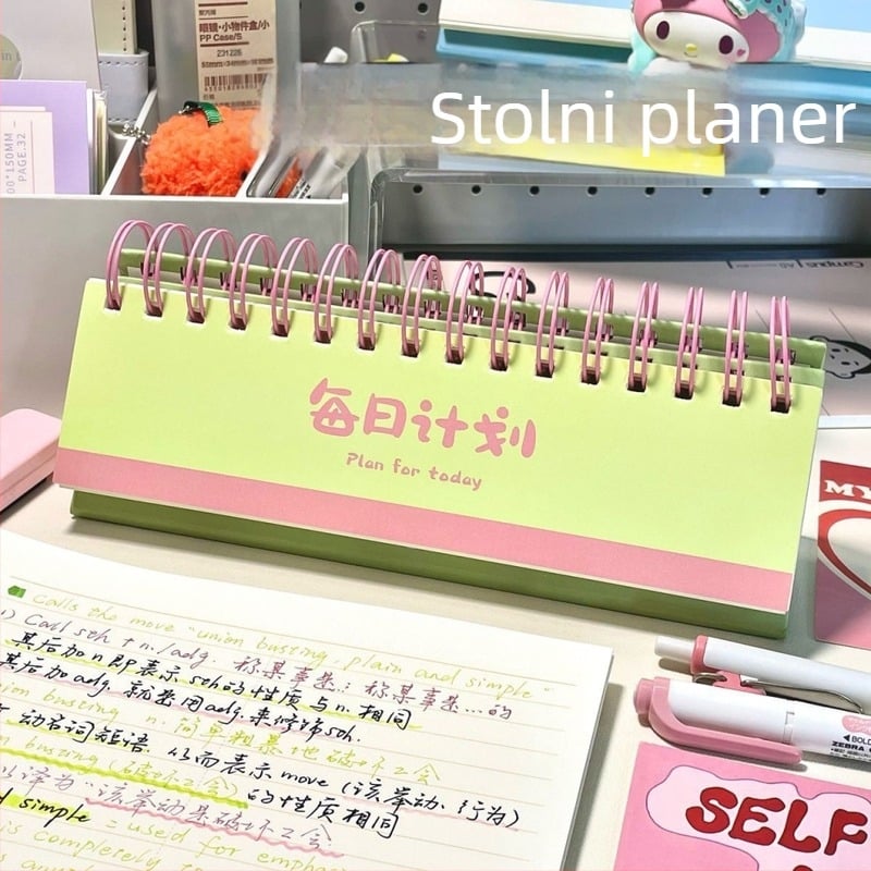 Stolni kalendar i planer s PP koricom, s labavim listovima, Dowling papir 40 g, 120 stranica, kreativni stil.