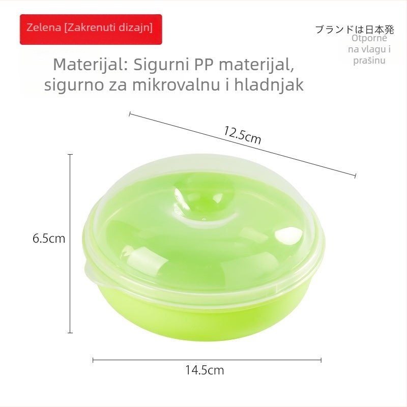 Vant okrugla plastična kutija za pohranu voća i kruha, pogodna za mikrovalnu pećnicu, kapacitet 301–500 ml
