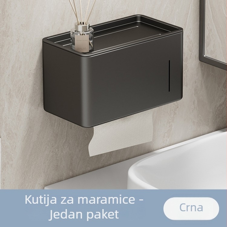 Kutija za papirne ubruse – karbonsko željezo, zidni držač za rolu papira, kupaonica, vodootporna i višenamjenska