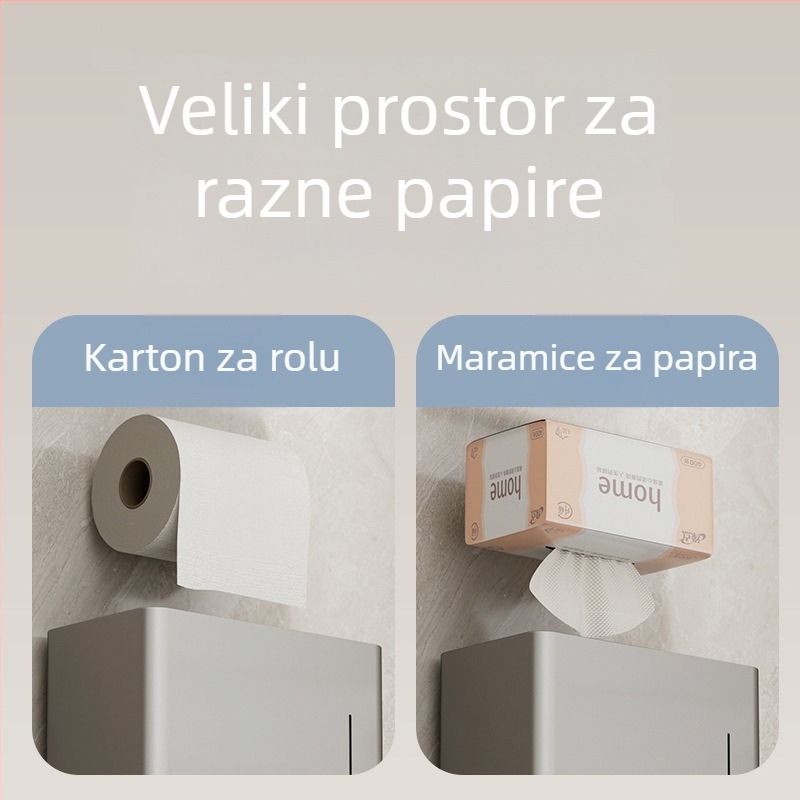 Kutija za papirne ubruse – karbonsko željezo, zidni držač za rolu papira, kupaonica, vodootporna i višenamjenska