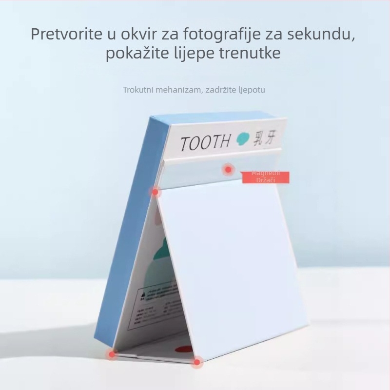 Kutija za uspomene dječjih mliječnih zuba – skladište mliječnih zuba i dječje kose, papirna konstrukcija