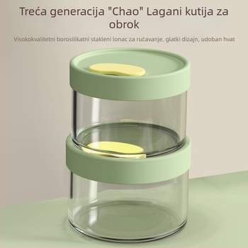 Staklena kutija za ručak, staklo visoke borosilikatne kvalitete, mikrovalna sigurnost, kapacitet 501–800 ml, hermetički poklopac