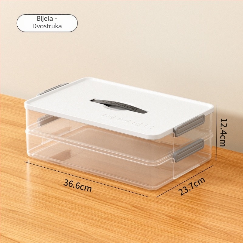 Kutija za skladištenje dokumenata u ladicu - PET materijal, poklopac sa snap-on mehanizmom, skladištiva, kapacitet 1000, modeli JW3071/JW3072/JW3073/JW3074