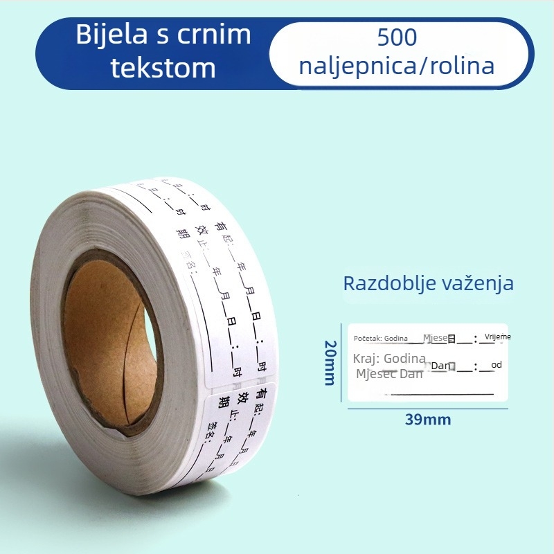 Bedome Etiketa datuma isteka – PVC samoljepljiva, ručno pisana etiketa