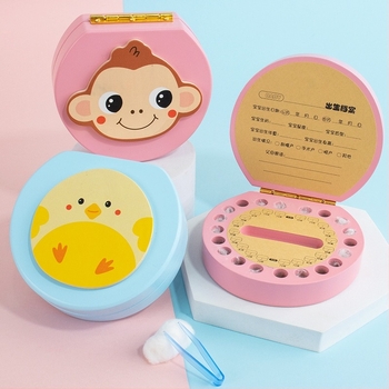 Kutija za mliječne zube za djecu — drvena kutija za pohranu zuba, uspomena na prve zube