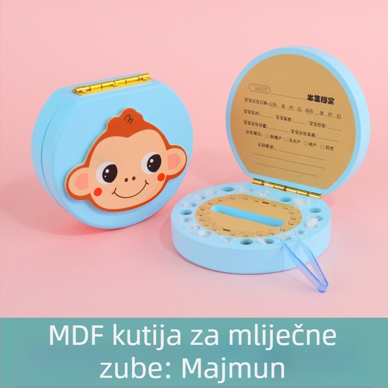 Kutija za mliječne zube za djecu — drvena kutija za pohranu zuba, uspomena na prve zube