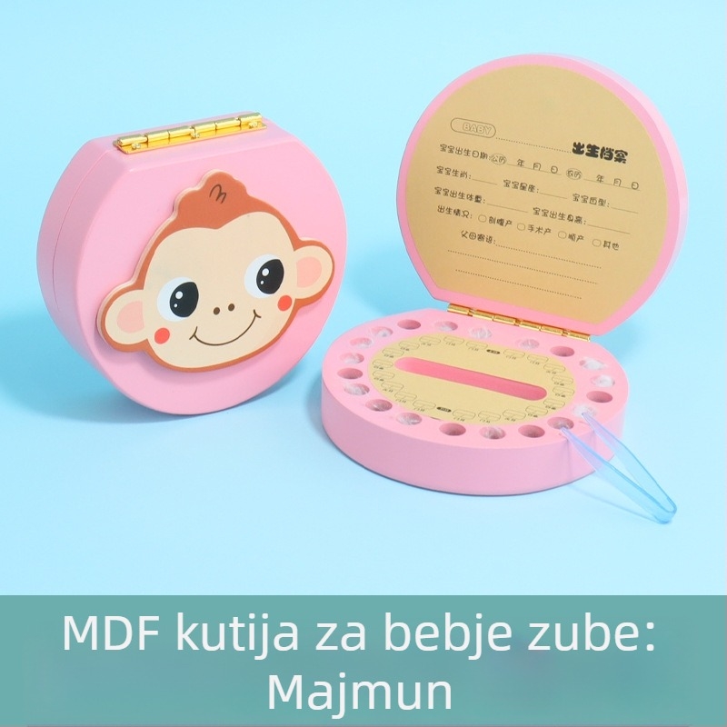 Kutija za mliječne zube za djecu — drvena kutija za pohranu zuba, uspomena na prve zube