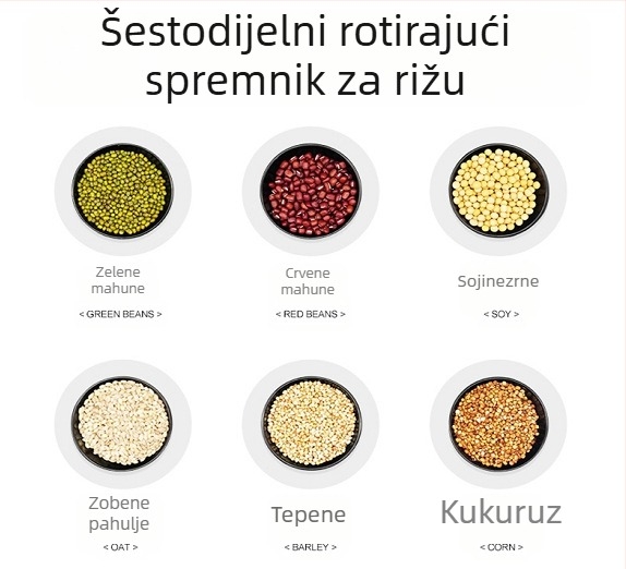 Kutija za skladištenje riže, PS materijal, kapacitet 9-10 L, zatvara se, otporna na vlagu i štetnike, moderni minimalistički dizajn