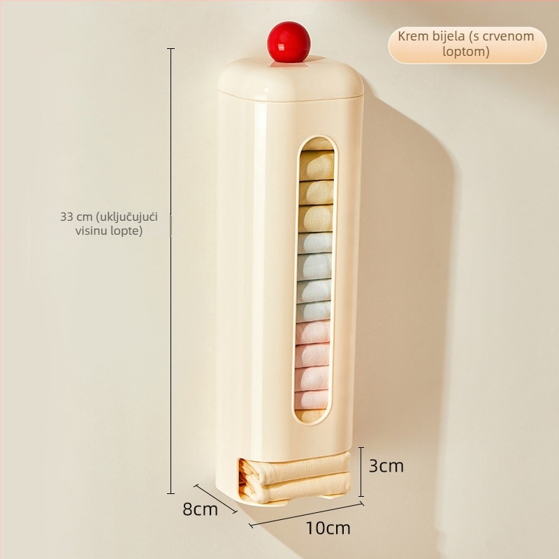 Zidni kutija za pohranu donjeg rublja, uklonjiva, bez bušenja, s poklopcem, od PP plastike