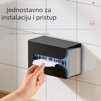 Kutija za maramice za zidno montažu, bez bušenja, od Space Aluminum, model M, višestruka namjena, pogodna za dnevni boravak i kupaonicu