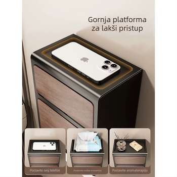 Zidna dvostruka kutija za toaletni papir s drvenim uzorkom, konstrukcija od ugljične čelika + ABS, montaža bez bušenja, vodootporna i višefunkcionalna.