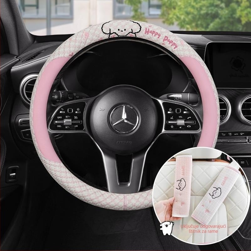 Kaiade Jastučići za sigurnosni pojas od pamuka i lana, s motivom crtani štene, udobnost u svim sezonama