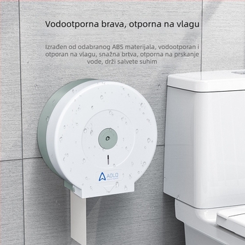 Zidni držač za rolu toaletnog papira, ABS, AQ-507, vodootporan i višenamjenski, pakiranje 12 kom