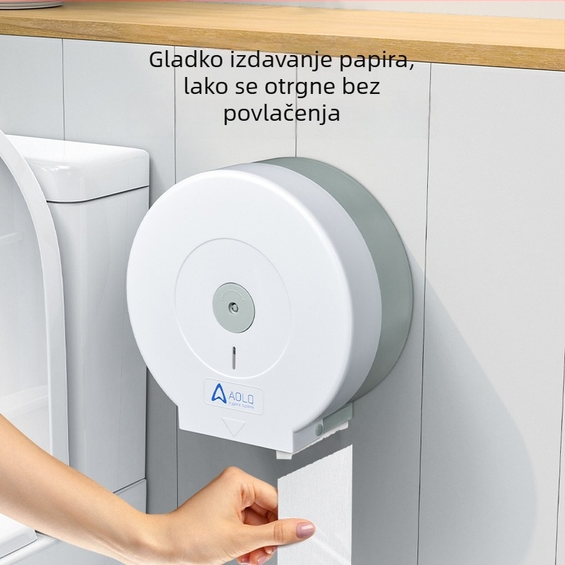 Zidni držač za rolu toaletnog papira, ABS, AQ-507, vodootporan i višenamjenski, pakiranje 12 kom