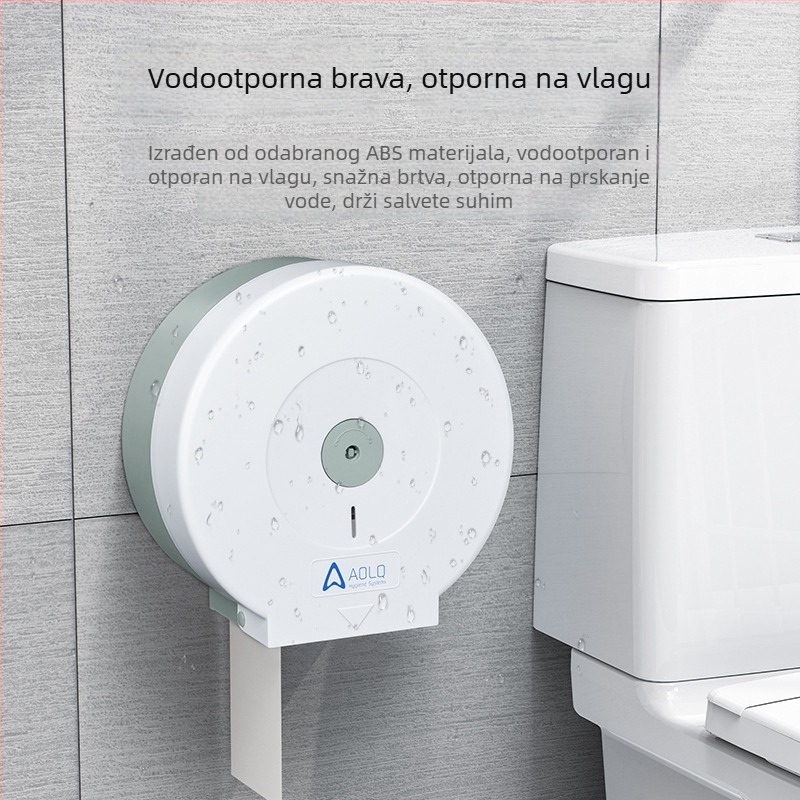 Zidni držač za rolu toaletnog papira, ABS, AQ-507, vodootporan i višenamjenski, pakiranje 12 kom