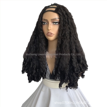 U Part wig, pola glave, Yaki spiralne kovrče, vlakno otporno na toplinu, model Zy-321