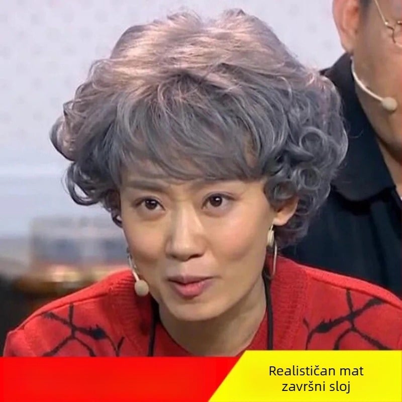 Perika kratka kovrčava kosa, jednostavan stil, model 1, materijal kose: žica s normalnom temperaturom