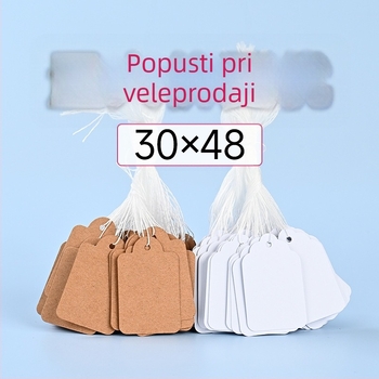 Darivna etiketa od kraft papira s pamukovim koncem, može se ručno pisati za označavanje i numeriranje, dostupna prilagodba, offset boja tiskanje, 500 kom.
