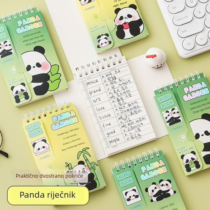 MOYL Panda džepni bilježnica — s labavim listovima, papirnata korica, 80 g/m² sirovina od drvne pulpe, 1–50 stranica, sladak japansko-korejski stil